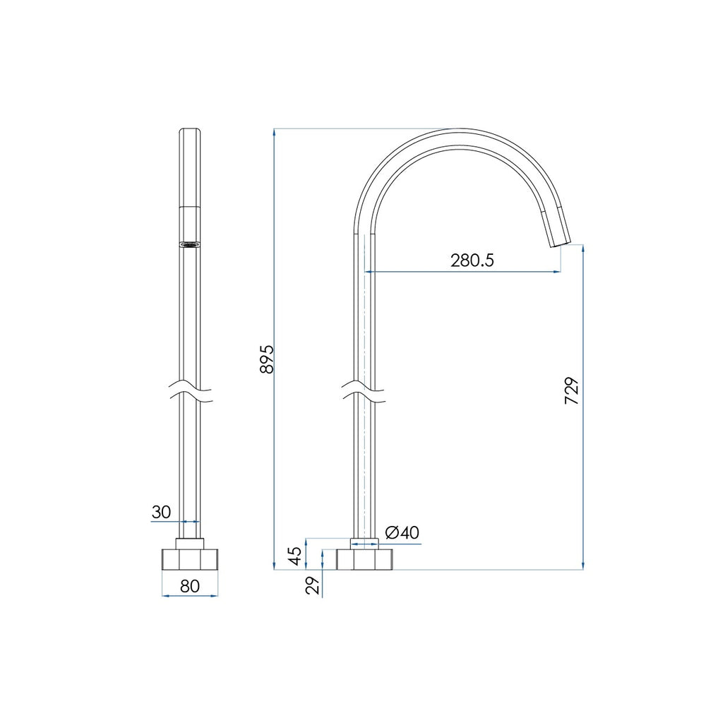SYMMETRY Freestanding Bath Spout Brushed Nickel