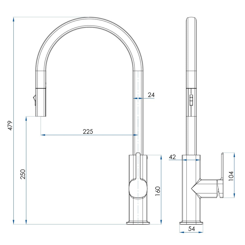 SYMMETRY Pullout Sink Mixer Brushed Champagne Gold