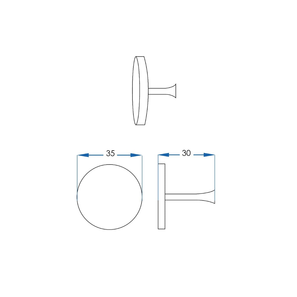 OLIVER Round Knob Handle 35mm Gunmetal (each)