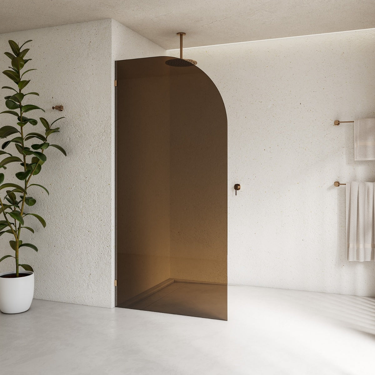 VOGUE Frameless Radius Glass Panel Bronze Tint 1000x2100x10mm