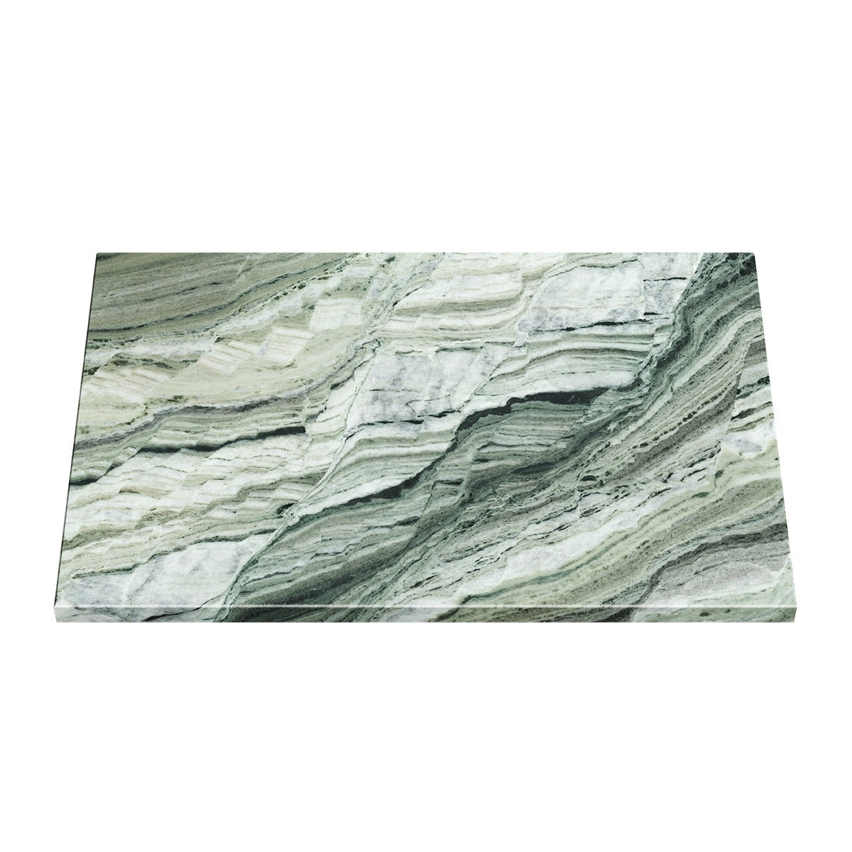 VERDE TEMPEST 30mm Thick Marble Stone Top 750mm