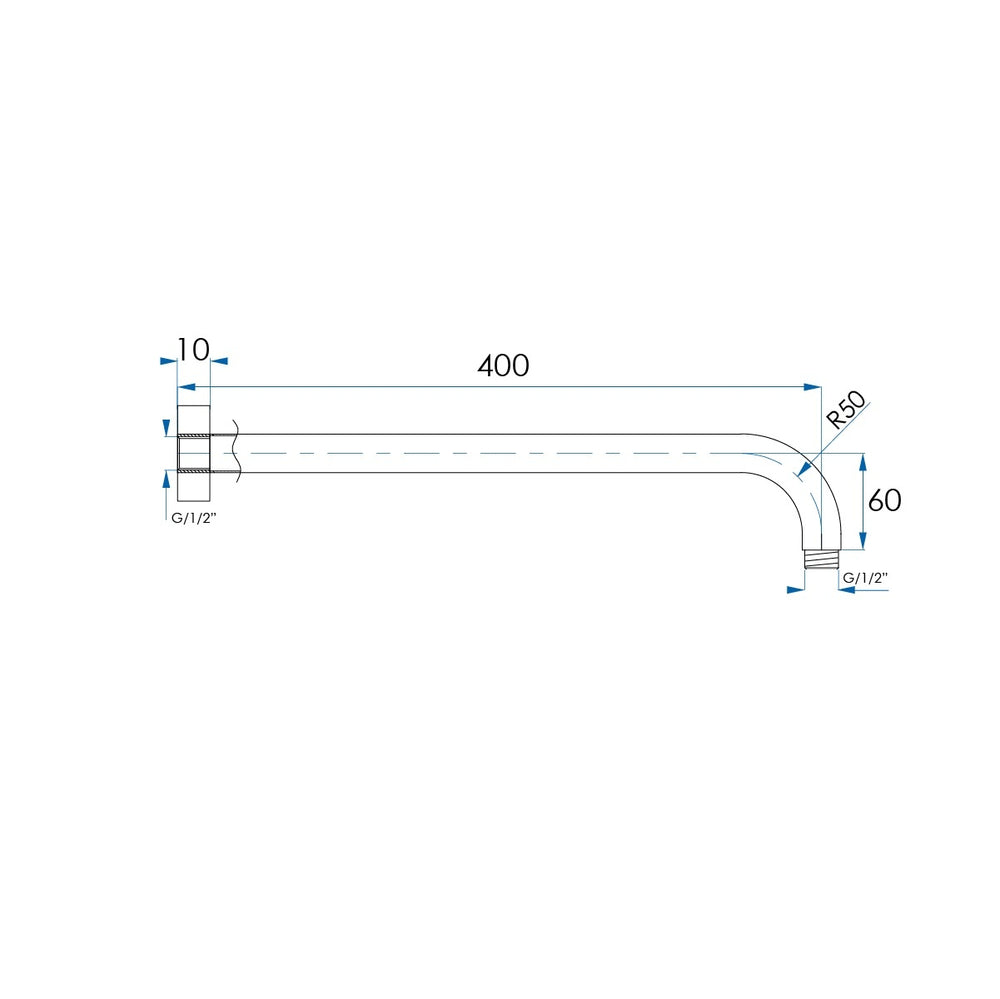 SPIN Shower Arm Champagne Gold 400mm