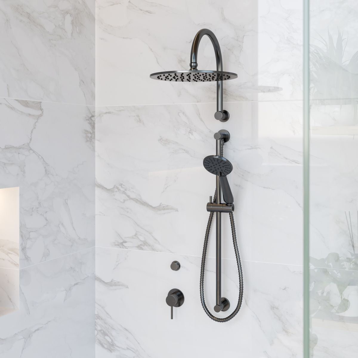 EDEN Shower Rail Gunmetal 700mm
