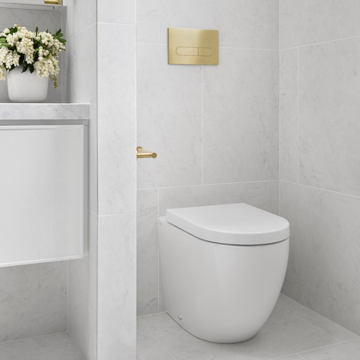 OLLIE Push Plate for Pneumatic Cistern Brushed Brass 236x152mm