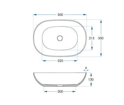 Lusini Solid Surface Basin 500mm Tech