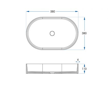 Lusini Solid Surface Basin 580mm Tech