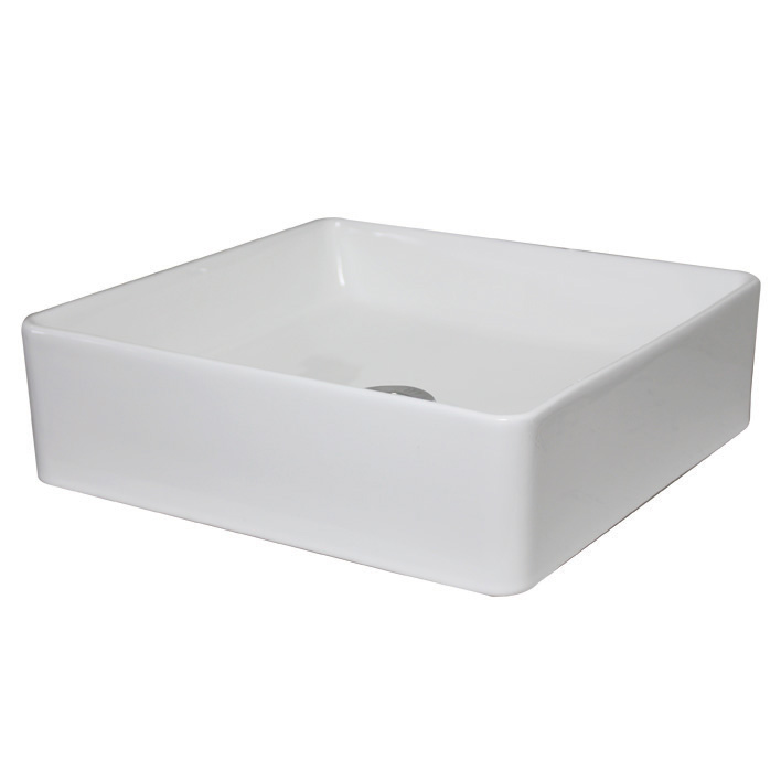 CIELO Square Bench Mount Basin Gloss White Casa Lusso