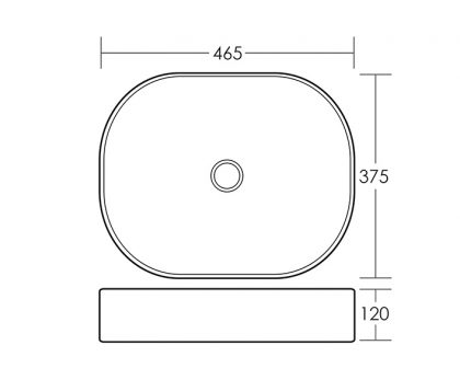 Omega Rectangle Bench Mount Basin Tech