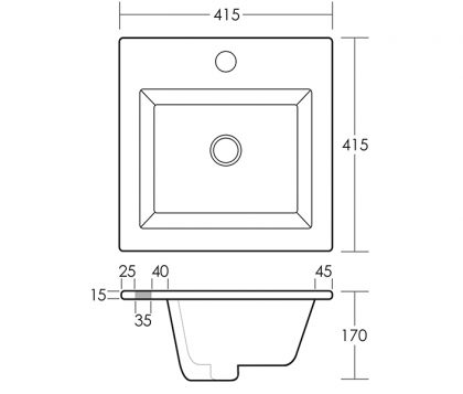 Ceduna Slim Inset Basin Tech