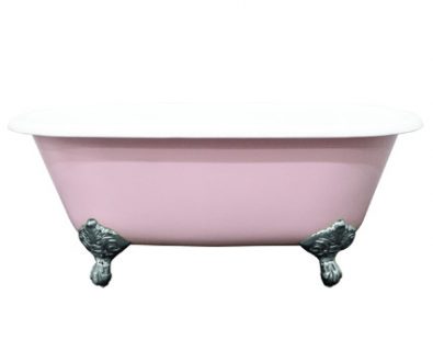 OLIVER Cast Iron Clawfoot Bath Kit Pink 1675mm>