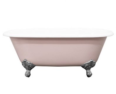 OLIVER Cast Iron Clawfoot Bath Kit Pink 1525mm>
