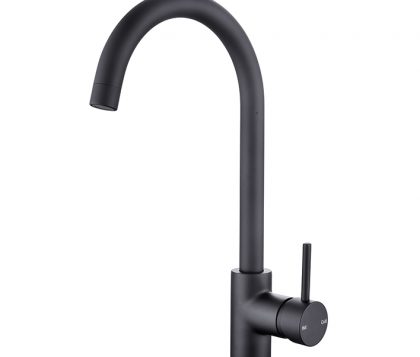 Spin Round Gooseneck Sink Mixer Matte Black