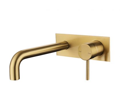 Spin In Wall Basin Mixer Brushed Brass