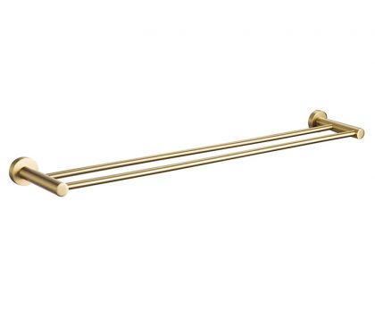 Spin Double Towel Rail 750mm Brushed Brass