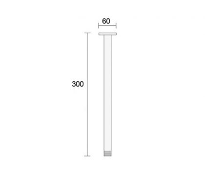 Quadra Square Ceiling Dropper 300mm Tech