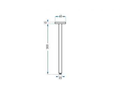 Spin Round Ceiling Dropper 300mm Tech