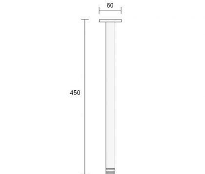 Quadra Square Ceiling Dropper 450mm Tech