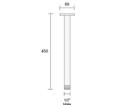 Spin Round Ceiling Dropper 450mm Tech