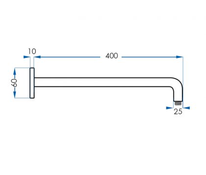 Round Wall Arm 400mm Tech