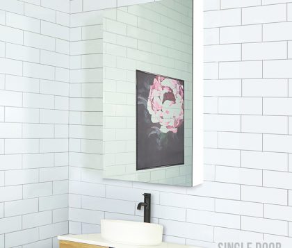 Osca Ceiling Height White Mirrored Cabinet 600mm