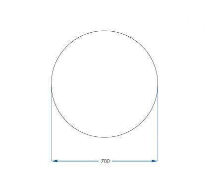 Reflekta Round Pencil Edge Mirror 700mm Tech