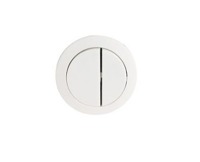 Wall Faced & Rimless Toilet Cistern Buttons Round Gloss White>