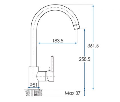 Spin Round Gooseneck Sink Mixer Tech