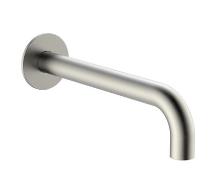 Spin Basin Wall Spout 200mm (Brushed Nickel)