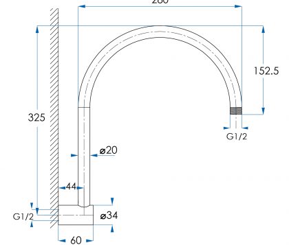 Spin Brushed Nickel Round Gooseneck Wall Arm Tech