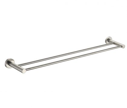 SPIN Double Towel Rail Brushed Nickel 750mm