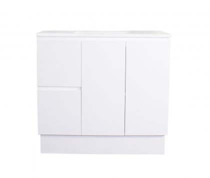 AMALFI Floor Mount Vanity 900mm Gloss White