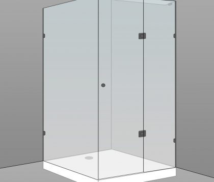 Frameless Shower Kit 850X850X2000mm - 250mm Hinge Panel