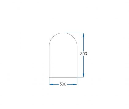 REFLEKTA Pencil Edge Arch Mirror 800x500mm Tech