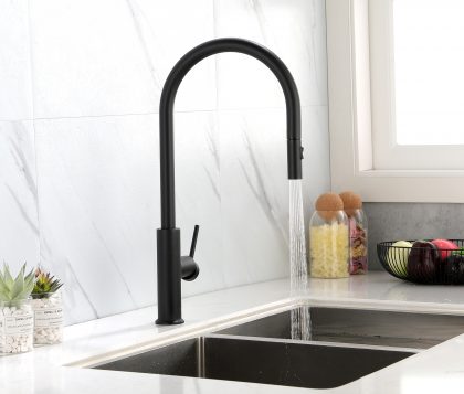 ZARA Pull-Out Kitchen Mixer Matte Black Lifestyle