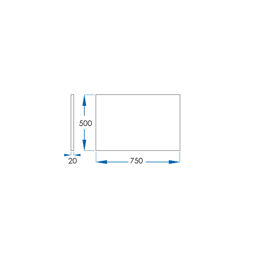 PURE WHITE 20mm Thick Stone Top 750mm Casa Lusso