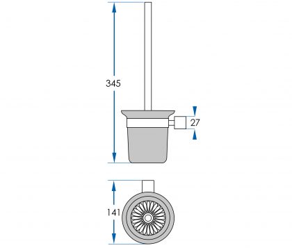 EDEN Toilet Brush Holder Brushed Brass Tech