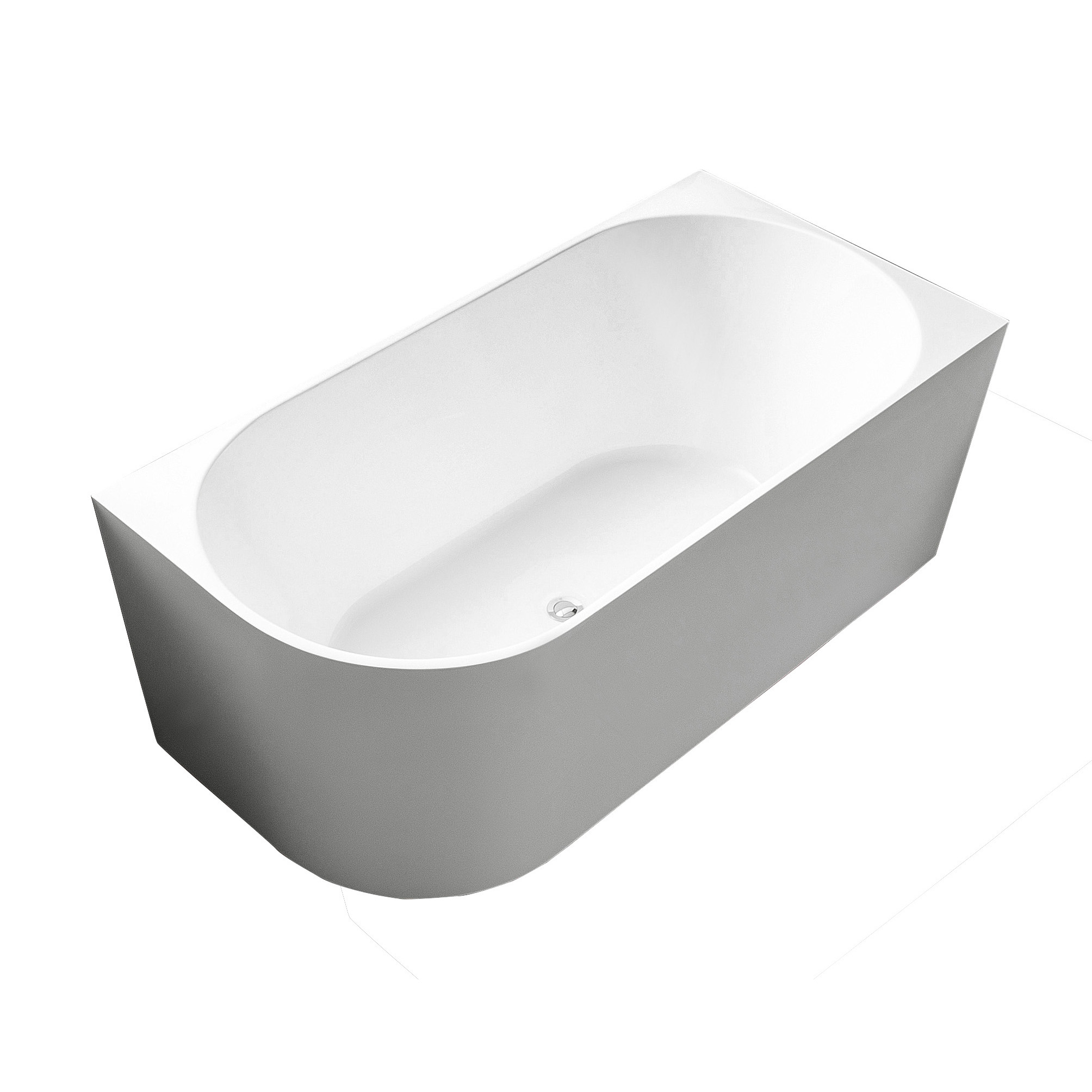 ESSENCE Freestanding Corner Bath RHS Matte White 1500mm Casa Lusso