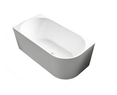 ESTELLE Freestanding Corner Bath LHS Matte White 1700mm>