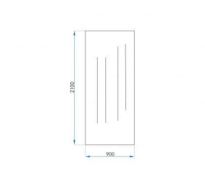 Frameless Fluted Glass Panel 900X2100x10mm Tech