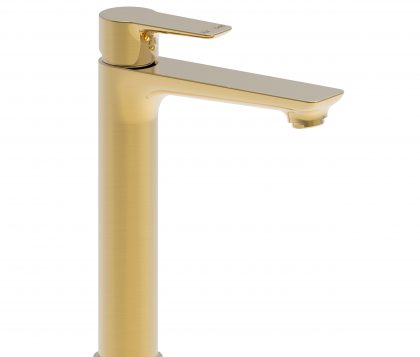 EDEN Tall Basin Mixer Brushed Brass
