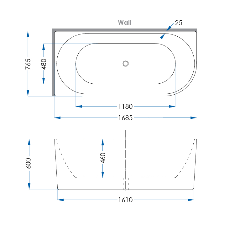 ESSENCE Freestanding Corner Bath LHS Matte White 1700mm Casa Lusso