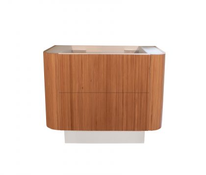 KIMBERLEY Curved Floor Mount Vanity 1050mm Beech Finish