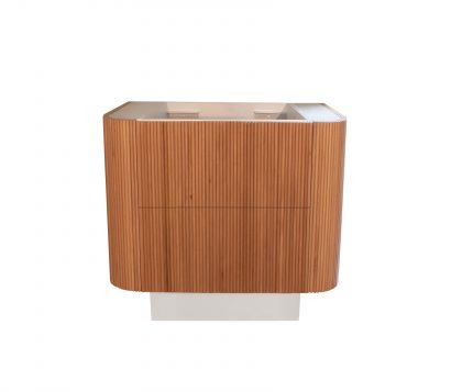 KIMBERLEY Curved Floor Mount Vanity 900mm Beech Finish