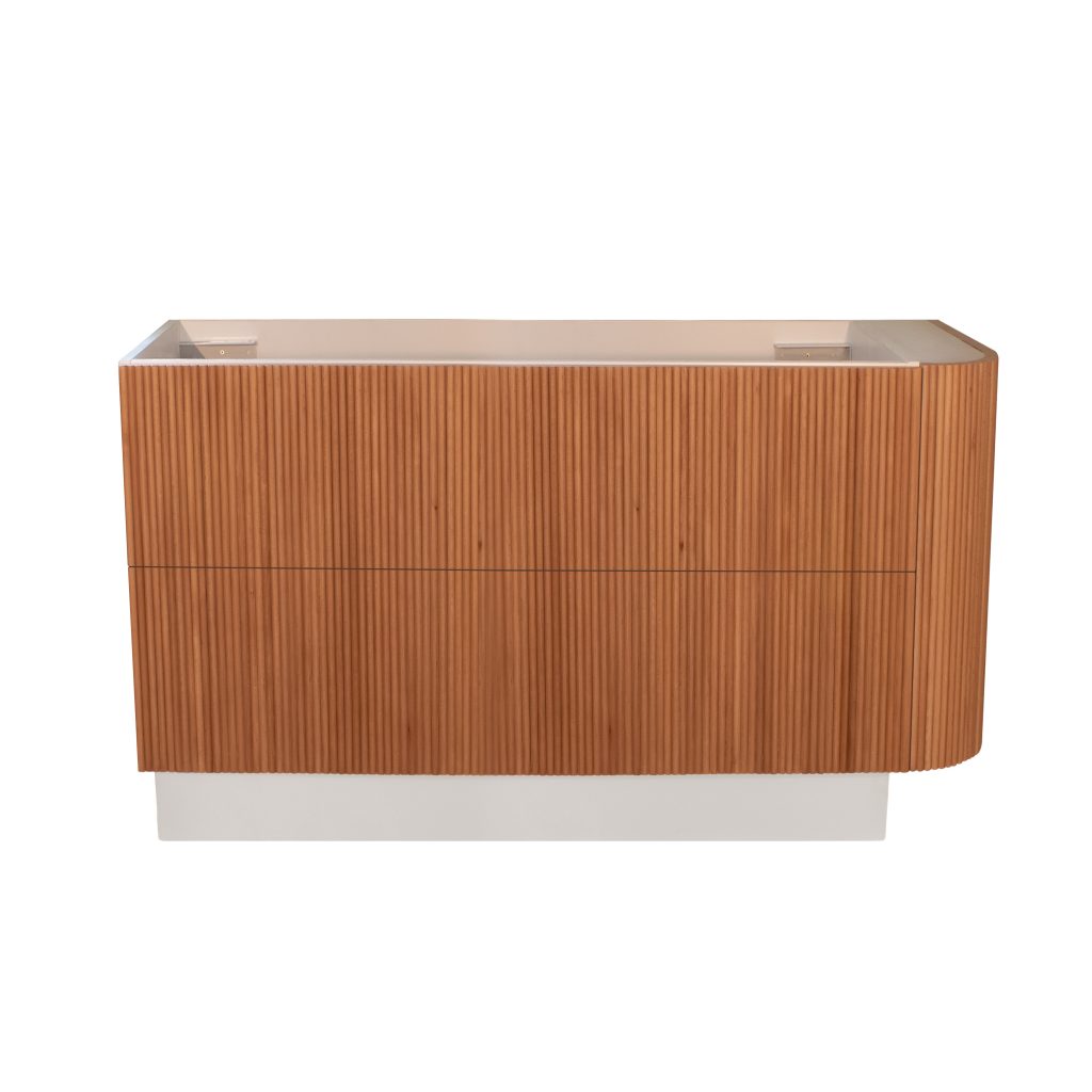 KIMBERLEY Corner Floor Mount Vanity 1350mm Beech Finish Casa Lusso