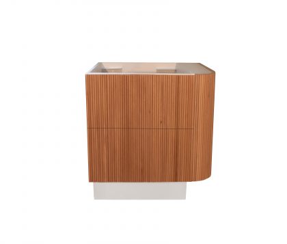 KIMBERLEY Corner Floor Mount Vanity 750mm Beech Finish