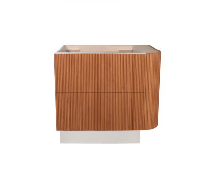 KIMBERLEY Corner Floor Mount Vanity 900mm Beech Finish