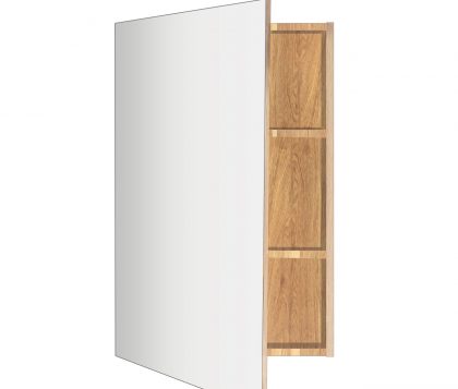 OSCA Tall Mirror Cabinet Pencilled Edge 600mm Oak Laminate