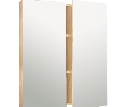 OSCA Tall Mirror Cabinet Pencilled Edge 750mm Oak Laminate