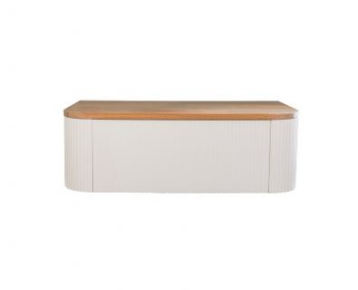 WAVE Curved Wall Hung Vanity 1050mm Matte White>