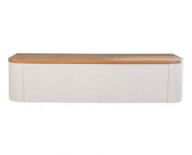 WAVE Curved Wall Hung Vanity 1500mm Matte White>